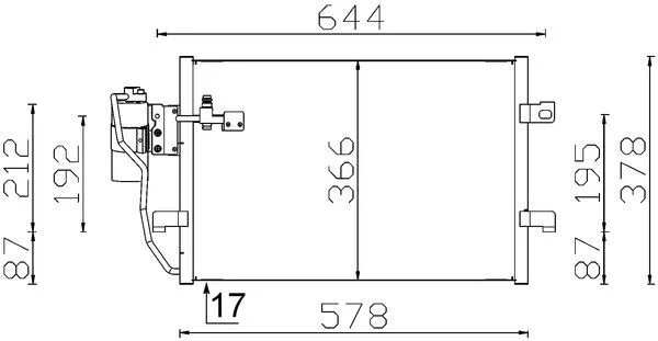Kondenzátor, klimatizace MAHLE AC351000S Kondenzátor, klimatizace MAHLE AC351000S