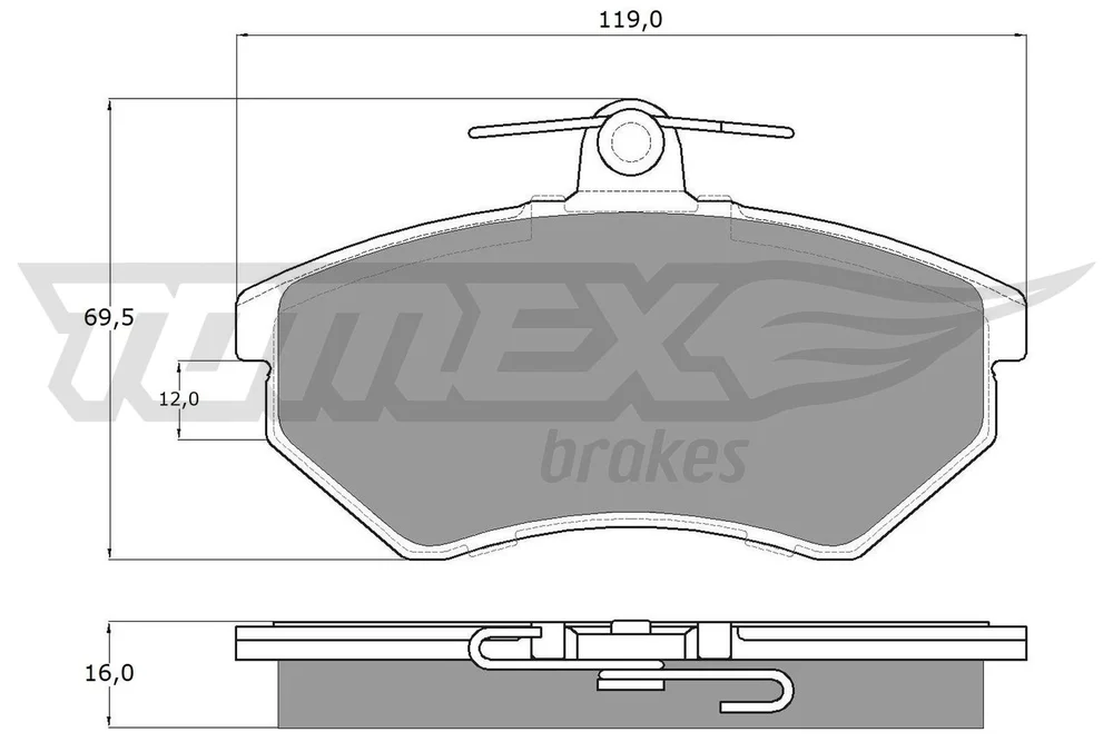 Sada brzdových destiček, kotoučová brzda Tomex Brakes TX10-63