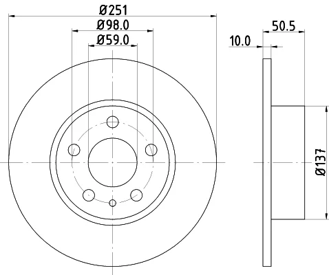 Brzdový kotouč HELLA 8DD355101-971