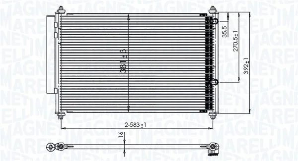 Kondenzátor, klimatizace MAGNETI MARELLI 350203850000