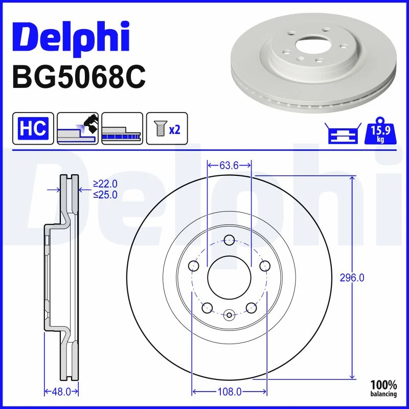 Brzdový kotouč DELPHI BG5068C