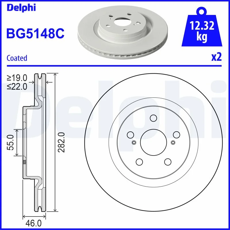 Brzdový kotouč DELPHI BG5148C