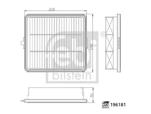 Vzduchový filtr FEBI BILSTEIN 196181 – OE 28113-BE000