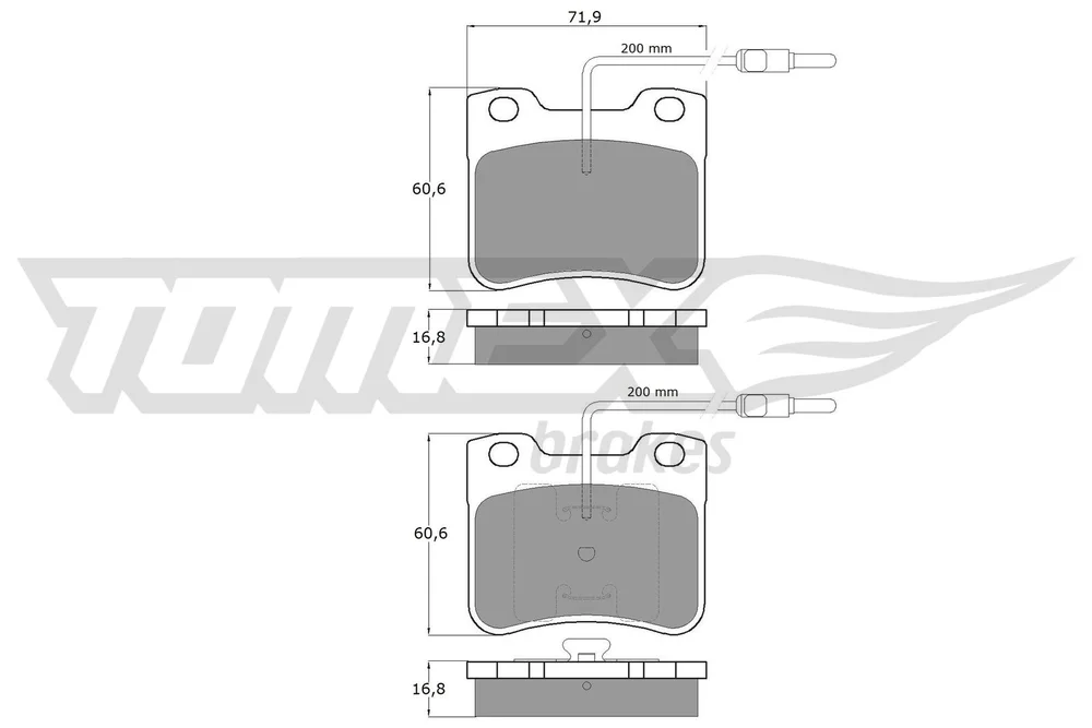 Sada brzdových destiček, kotoučová brzda Tomex Brakes TX11-97