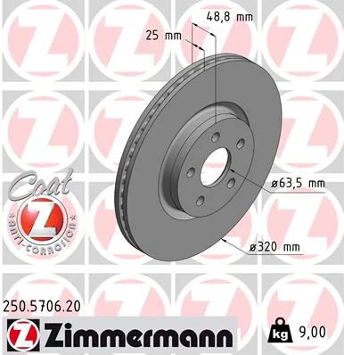 Brzdový kotouč ZIMMERMANN 250.5706.20