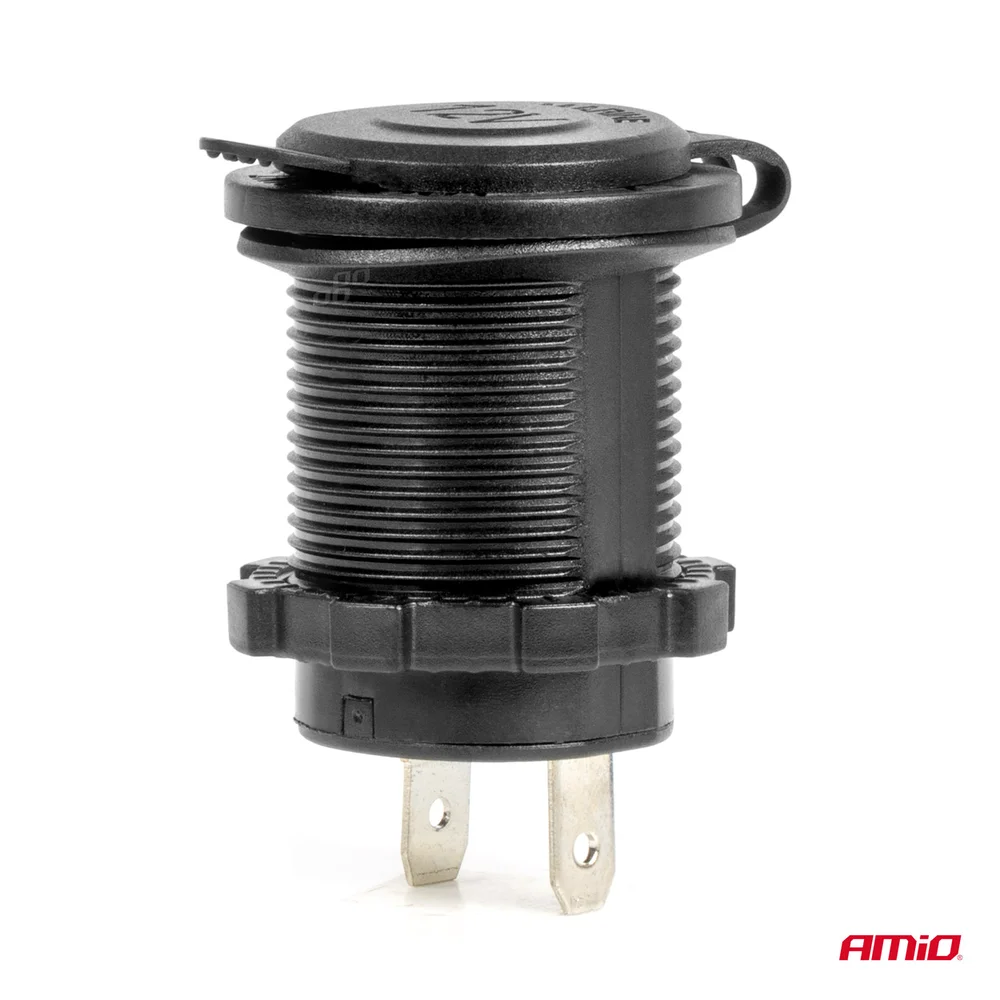 Vodotěsná zásuvka do zapalovače auta s MODRÝM LED podsvícením 12/24V AMiO-04220 - Obrázek 3