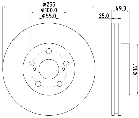 Brzdový kotouč HELLA 8DD355116-981 Brzdový kotouč HELLA 8DD355116-981