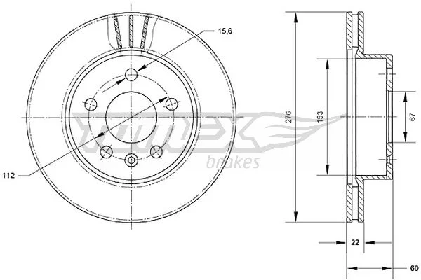 Brzdový kotouč Tomex Brakes TX70-52