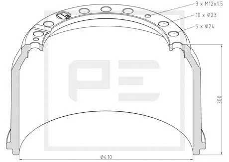 Brzdový buben PE Automotive 036.403-00A