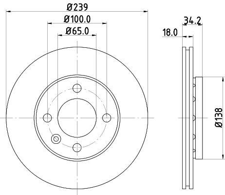 Brzdový kotouč HELLA 8DD355104-211 Brzdový kotouč HELLA 8DD355104-211