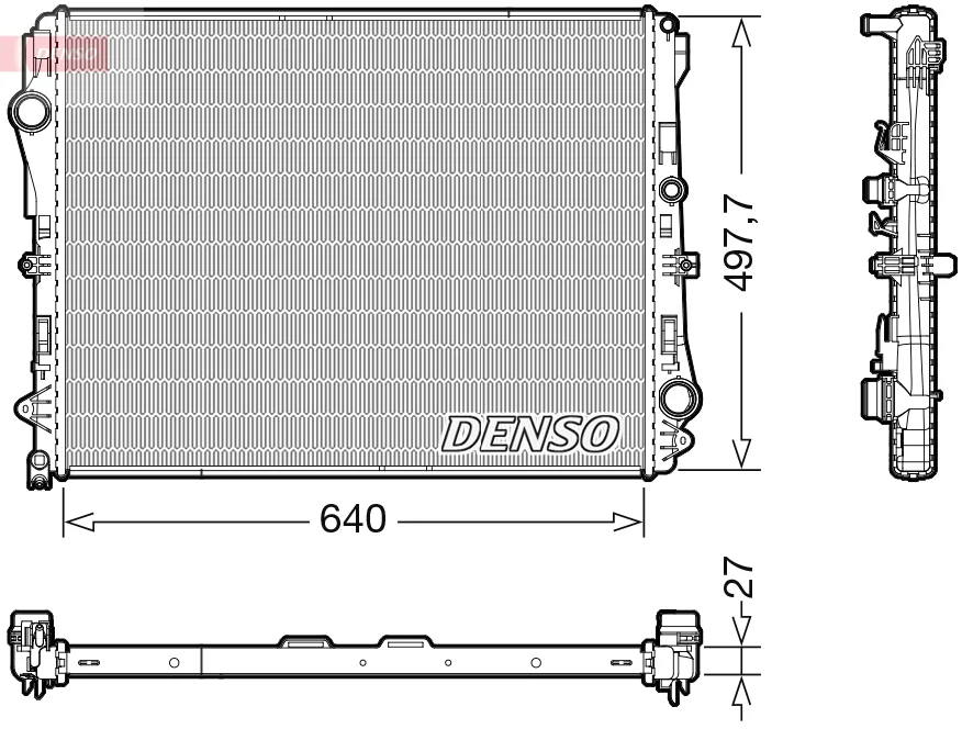Chladič, chlazení motoru DENSO DRM17116 Chladič, chlazení motoru DENSO DRM17116