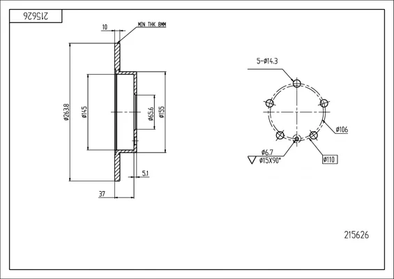 BRZ.KOTOUČ /Z/ASTRA 2.0 TD 98- HART 215626