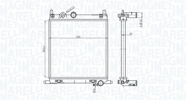 Chladič, chlazení motoru MAGNETI MARELLI 350213167500 Chladič, chlazení motoru MAGNETI MARELLI 350213167500