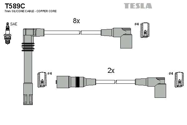 Sada kabelů pro zapalování TESLA T589C Sada kabelů pro zapalování TESLA T589C