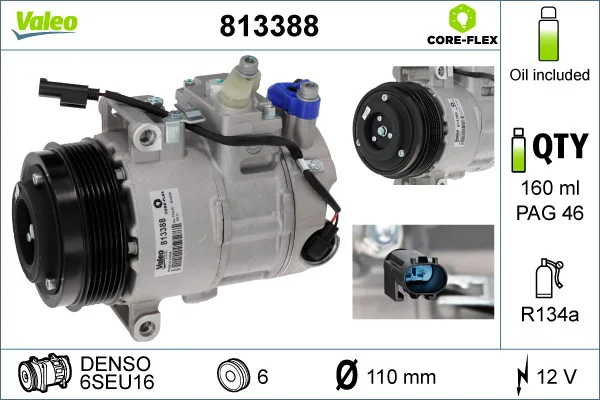 Kompresor, klimatizace VALEO 813388 Kompresor, klimatizace VALEO 813388