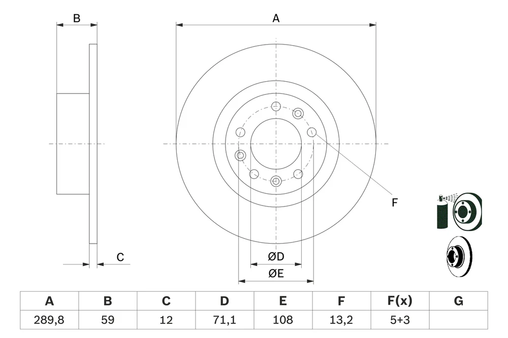 Brzdový kotouč BOSCH 0986479F08 – OE 4249A4