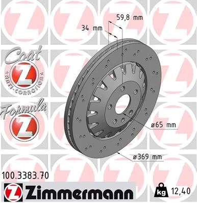 Brzdový kotouč ZIMMERMANN 100.3383.70