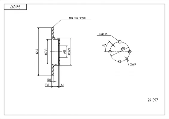 BRZ.KOTOUČ /Z/ ALFA 33,144 94-96/LAK/KPL HART 241097