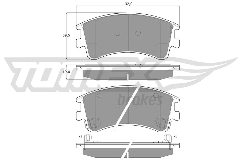 Sada brzdových destiček, kotoučová brzda Tomex Brakes TX13-03