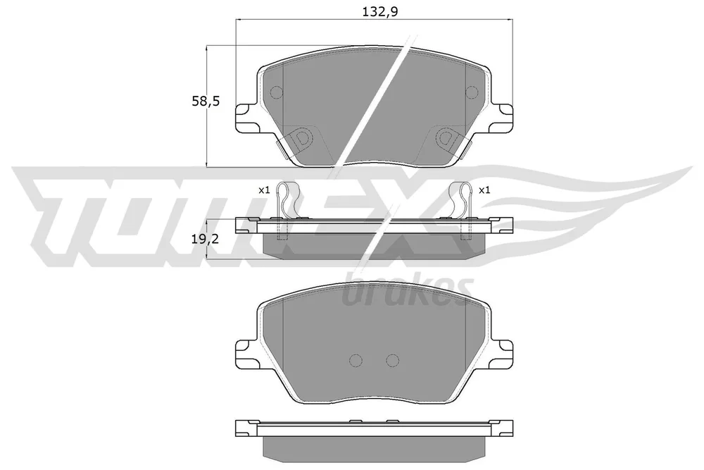 Sada brzdových destiček, kotoučová brzda Tomex Brakes TX18-09