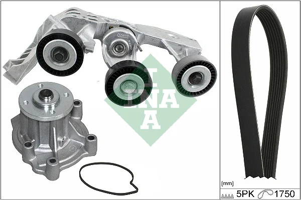 Vodní pumpa + klínový žebrový řemen Schaeffler INA 529008131