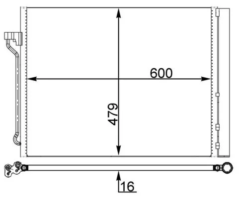 Kondenzátor, klimatizace MAHLE AC463000S Kondenzátor, klimatizace MAHLE AC463000S