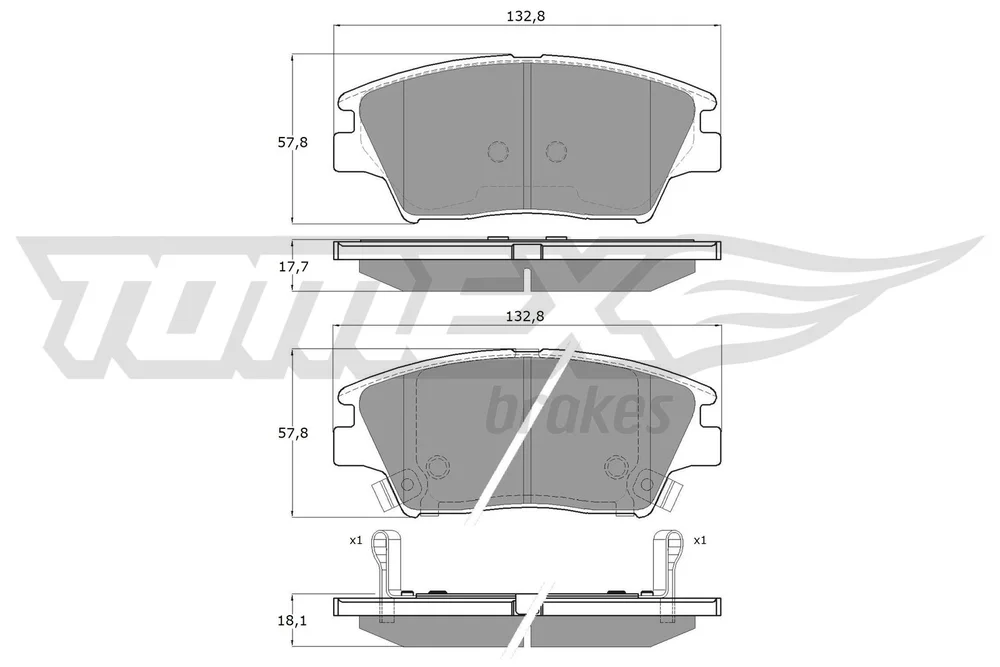 Sada brzdových destiček, kotoučová brzda Tomex Brakes TX19-01
