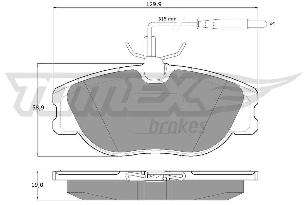 Sada brzdových destiček, kotoučová brzda Tomex Brakes TX12-442