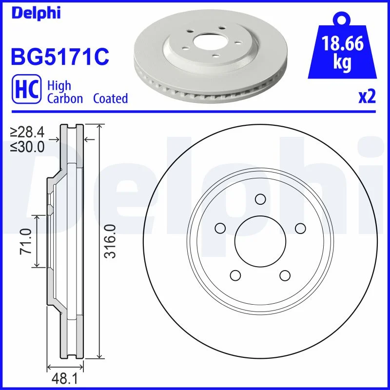 Brzdový kotouč DELPHI BG5171C