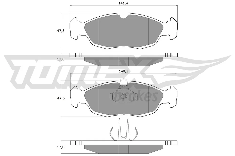 Sada brzdových destiček, kotoučová brzda Tomex Brakes TX11-71