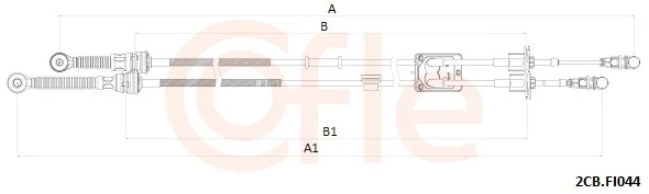 Tažné lanko, ruční převodovka COFLE 2CB.FI044 – OE 55265033 Tažné lanko, ruční převodovka COFLE 2CB.FI044 – OE 55265033