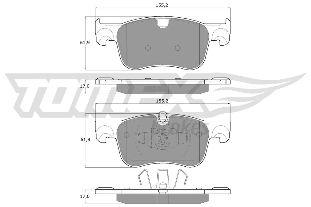Sada brzdových destiček, kotoučová brzda Tomex Brakes TX18-35