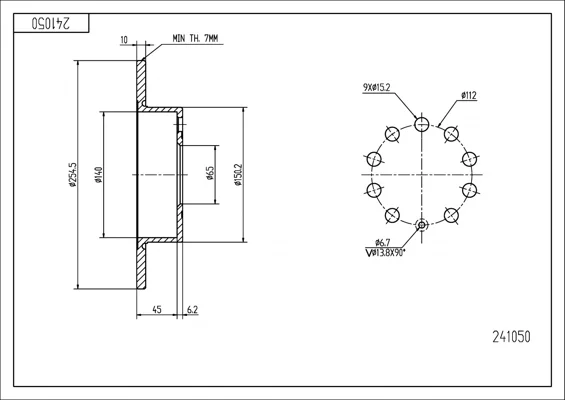BRZ.KOTOUČ /Z/A3-03-,GOLF V 03- /LAK/KPL HART 241050