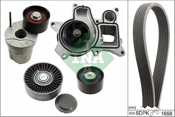 Vodní pumpa + klínový žebrový řemen Schaeffler INA 529036930 Vodní pumpa + klínový žebrový řemen Schaeffler INA 529036930