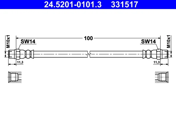 Brzdová hadice ATE 24.5201-0101.3 – OE 34321162612
