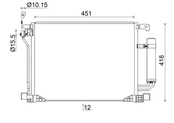 Kondenzátor, klimatizace MAHLE AC953000S Kondenzátor, klimatizace MAHLE AC953000S