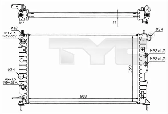 Chladič, chlazení motoru TYC 725-0004-R