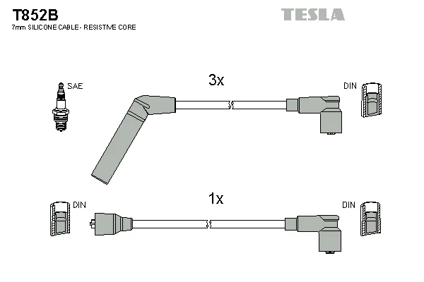 Sada kabelů pro zapalování TESLA T852B Sada kabelů pro zapalování TESLA T852B
