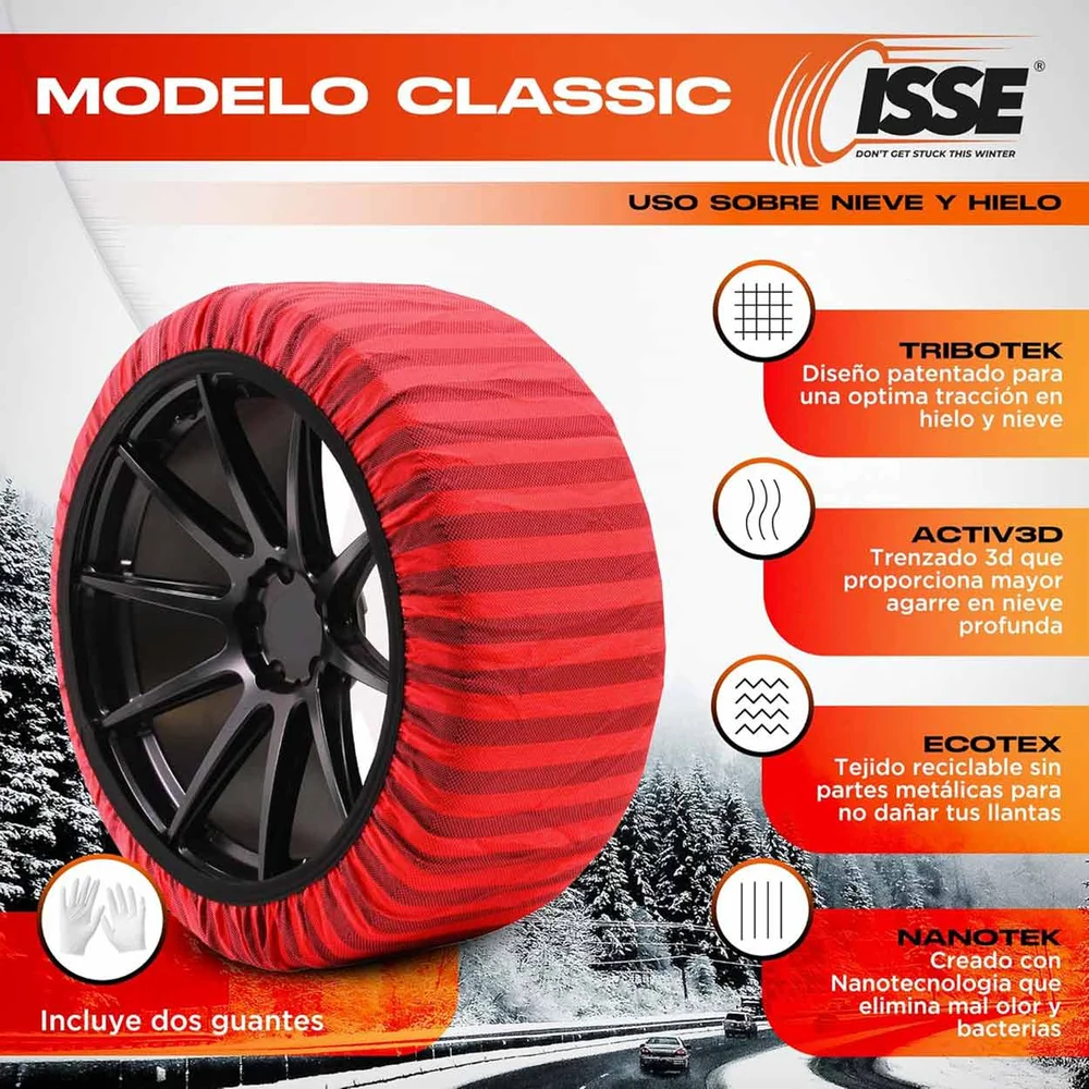 Textilní sněhové řetězy Isse Classic 58 2 ks C60058/IS00278 - Obrázek 4