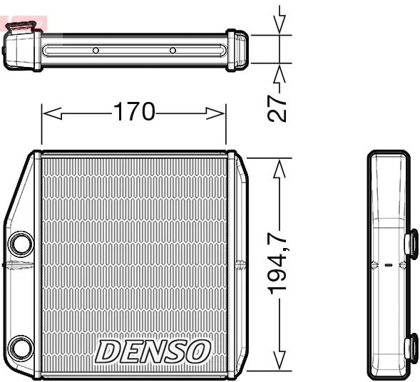 Výměník tepla, vnitřní vytápění DENSO DRR09101 – OE 77366513